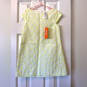 Girls size 6 white with yellow design dress from Gymboree, NWT